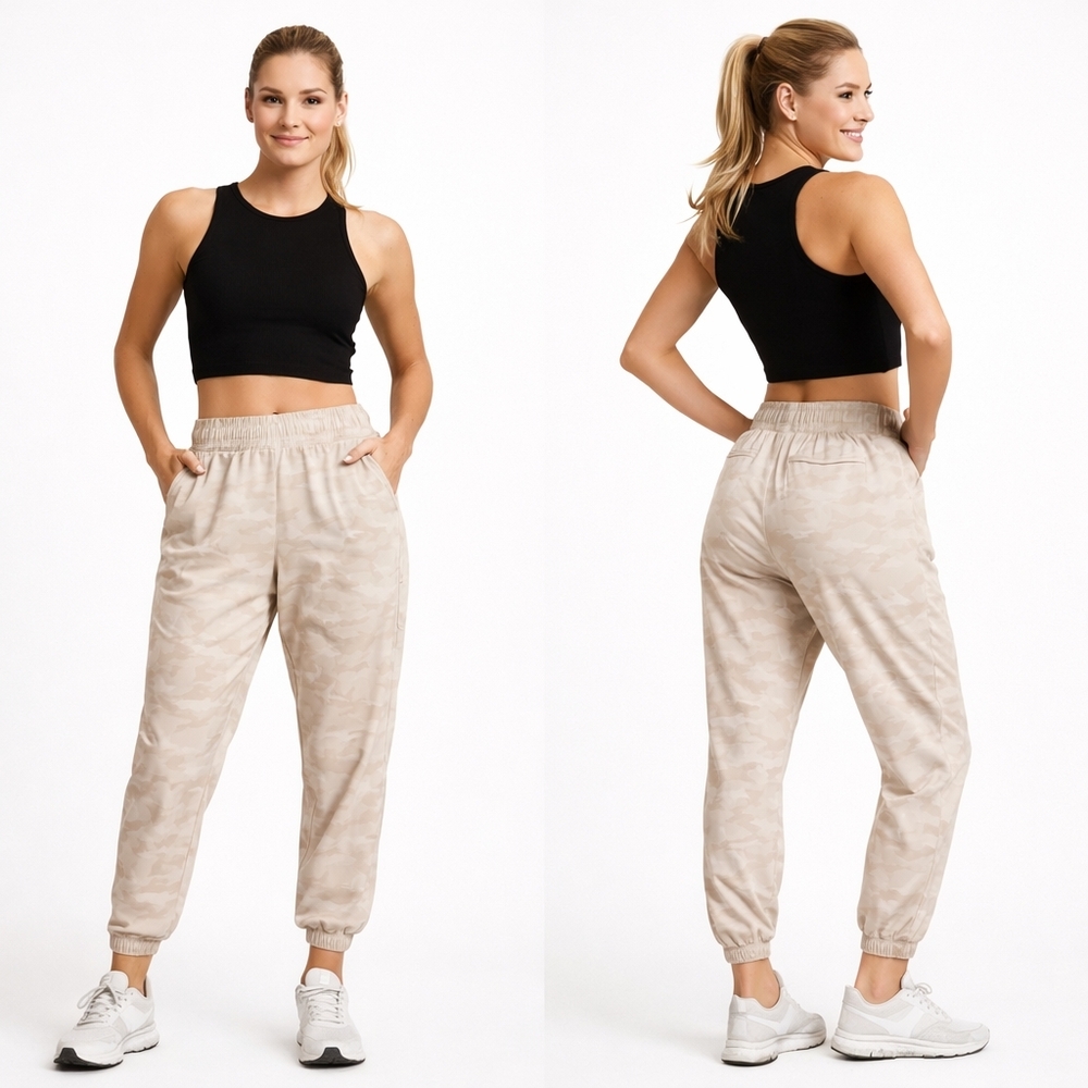 ATHLETA Brooklyn Jogger Pants Womens Plus 22 Abalone Camo Lightweight Travel